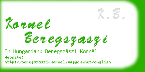 kornel beregszaszi business card
