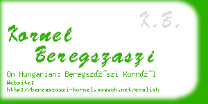 kornel beregszaszi business card